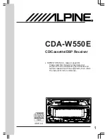 Alpine CDA-W550E Owner'S Manual предпросмотр