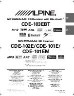 Предварительный просмотр 1 страницы Alpine CDE-101E Owner'S Manual