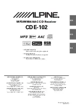 Alpine CDE 102 - Radio / CD (French) Mode D'Emploi предпросмотр