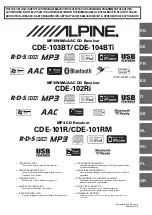 Предварительный просмотр 1 страницы Alpine CDE-102BT Owner'S Manual