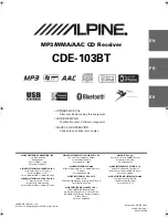 Предварительный просмотр 1 страницы Alpine CDE-103BT (French) Mode D'Emploi