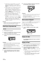 Предварительный просмотр 10 страницы Alpine CDE-122 (French) Mode D'Emploi