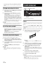 Предварительный просмотр 12 страницы Alpine CDE-122 (French) Mode D'Emploi