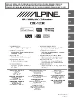 Предварительный просмотр 1 страницы Alpine CDE-123R Owner'S Manual