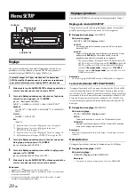 Предварительный просмотр 20 страницы Alpine CDE-133BT (French) Mode D'Emploi