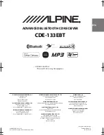 Alpine CDE-133EBT Owner'S Manual предпросмотр