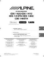 Предварительный просмотр 1 страницы Alpine CDE-140E Owner'S Manual