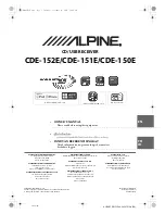 Alpine CDE-150E Owner'S Manual предпросмотр