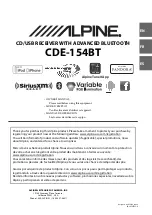 Предварительный просмотр 1 страницы Alpine CDE-154BT Operating Instructions Manual