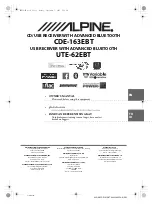 Предварительный просмотр 1 страницы Alpine CDE-163EBT Owner'S Manual