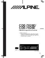 Alpine CDE-7826E Owner'S Manual предпросмотр