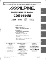 Alpine CDE-9850Ri Owner'S Manual предпросмотр