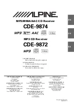 Предварительный просмотр 1 страницы Alpine CDE 9872 - Radio / CD Owner'S Manual