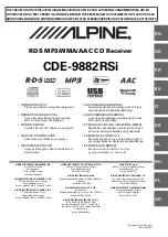 Предварительный просмотр 1 страницы Alpine CDE-9882RSi Owner'S Manual