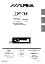 Предварительный просмотр 1 страницы Alpine CDM-7861 Owner'S Manual