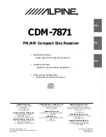 Предварительный просмотр 1 страницы Alpine CDM-7871 Owner'S Manual