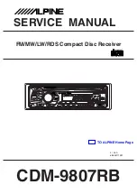 Предварительный просмотр 1 страницы Alpine CDM-9807RB Service Manual