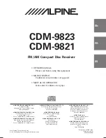 Предварительный просмотр 1 страницы Alpine CDM-9821 Owner'S Manual