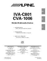 Предварительный просмотр 1 страницы Alpine CVA-1006 Owner'S Manual