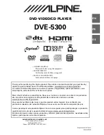 Предварительный просмотр 1 страницы Alpine DVE-5300 Owner'S Manual