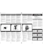 Alpine ERA-G320 Manual For Installation And Connections preview