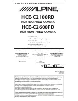 Предварительный просмотр 1 страницы Alpine HCE-C2100RD Owner'S Manual