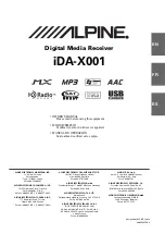 Предварительный просмотр 1 страницы Alpine IDAX001 - Radio / Digital Player Owner'S Manual