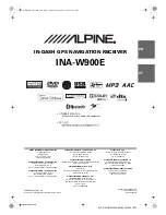 Предварительный просмотр 1 страницы Alpine INA-W900E Owner'S Manual