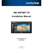 Preview for 1 page of Alpine INE-W970BT-TR Installation Manual