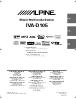 Alpine IVA D105 - DVD Player With LCD Monitor Owner'S Manual preview
