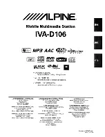 Предварительный просмотр 1 страницы Alpine IVA-D106 Owner'S Manual