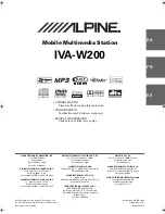 Preview for 1 page of Alpine IVA W200 - DVD Player With LCD Monitor Owner'S Manual