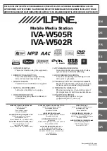 Предварительный просмотр 1 страницы Alpine IVA-W502R Owner'S Manual