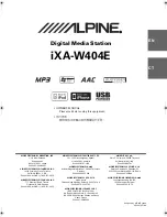 Alpine iXA-W404E Owner'S Manual предпросмотр