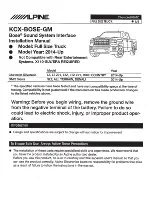 Preview for 1 page of Alpine KCX-BOSE-GM Installation Manual