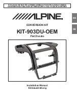 Предварительный просмотр 1 страницы Alpine KIT-903DU-OEM Installation Manual