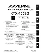 Предварительный просмотр 1 страницы Alpine KTX-100EQ - IMPRINT Sound Tuning Owner'S Manual