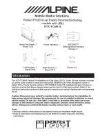 Предварительный просмотр 1 страницы Alpine KTX-TCM8-S Installation Manual