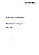 Preview for 1 page of Alpine MGU User Instruction Manual