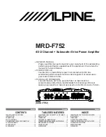 Alpine MRD-F752 Owner'S Manual preview