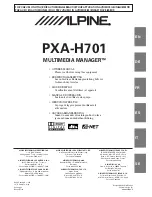 Предварительный просмотр 1 страницы Alpine MULTIMEDIA MANAGER PXA-H701 Owner'S Manual