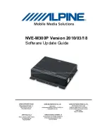 Preview for 1 page of Alpine NVE-M300P Software Update Manual