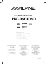 Alpine PKG-RSE3DVD Quick Start Manual preview