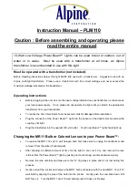 Preview for 1 page of Alpine PLM110 Instruction Manual