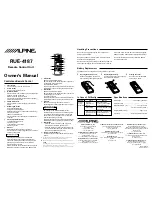 Предварительный просмотр 1 страницы Alpine RUE-4187 Owner'S Manual