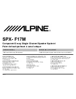 Alpine SPX- F17M Owner'S Manual preview