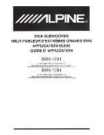 Alpine SWA-10S4 Application Manual предпросмотр