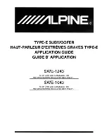 Alpine SWE-1043 Application Manual предпросмотр