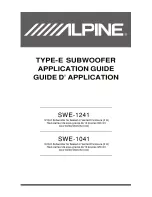 Alpine SWE-1241 Application Manual preview