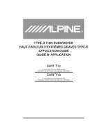 Alpine SWR-T10 Application Manual preview